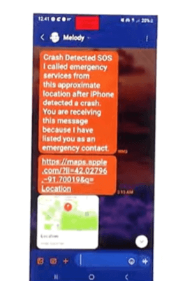 Emergency Crash Alert on Phone